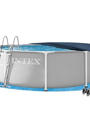 Каркасный бассейн intex 26706-4в1, 305 х 99 см (бассейн, подстилка, лестница, тент)