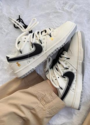 😍 женские кроссовки nike sb x loui s vuitto n x glommy bear white black
