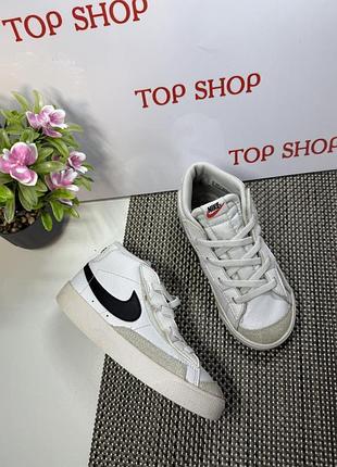 Оригинальные кроссовки nike blazer кожаные высокие хайтопы на липучке