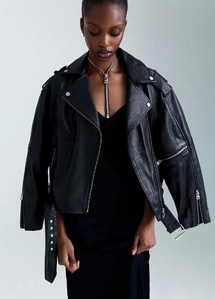 Шкіряна куртка, косуха pull and bear, розмір xs-m