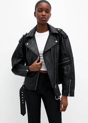 Шкіряна куртка, косуха pull and bear, розмір xs-m