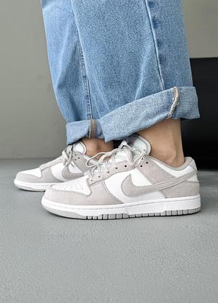 😍 жіночі кросівки nike sb dunk low white/grey textile