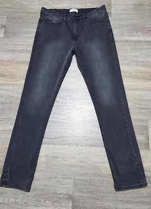 Мужские серые джинсы m&s , размер 34/33 slim fit .
