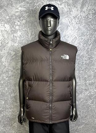 The north face жилетка пуховая 2xl размер трекинговая коричневая стеганая