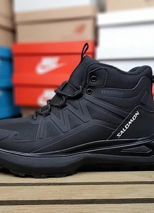 Чоловічі кросівки salomon outpulse mid waterproof чорні з білим
