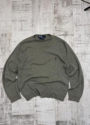 Светр polo ralph lauren pima cotton хакі, чоловічий m