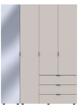 Комплект шкафов для одежды doros гелар (2 шт.) 155х49,5х203,4 см зеркало/кашемир (drs-011259)