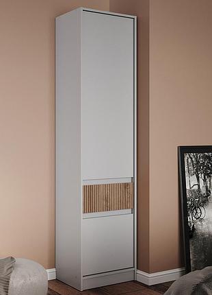 Шкаф-пенал закрытый с полками и ящиком эверест стайл-500 50х39х203 см кашемир/канелла (dtm-073572)