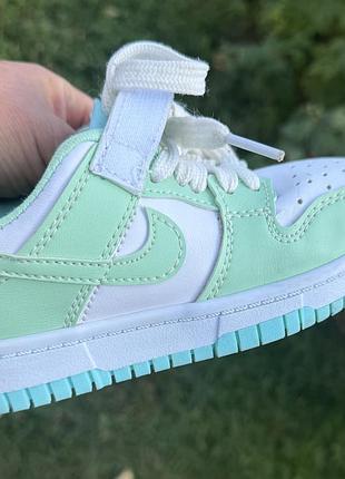 Дитячі кросівки nike dunk low (або версія sb) у свіжому біло-м'ятному кольорі 28розміру