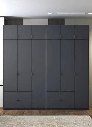 Шафа для одягу doros лукас графіт 3+3 дсп 240х50х240 drs-011693 (42005109)