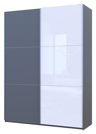 Шкаф-купе двухдверный doros g-caiser 180х60х240 см графит/1 белое стекло (drs-011036)