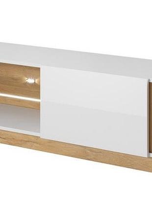 Тумба під телевізор perfect home арко / arco 1-дверна 1d/138 білий глянець/дуб грандсон (pfh-091036)