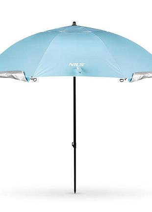 Зонт пляжный 2-в-1 nils camp nc17114 xxl 240 см, голубой
