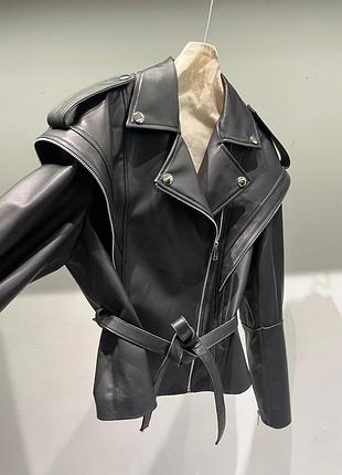 Куртка кожаная косуха balenciaga the row saint laurent