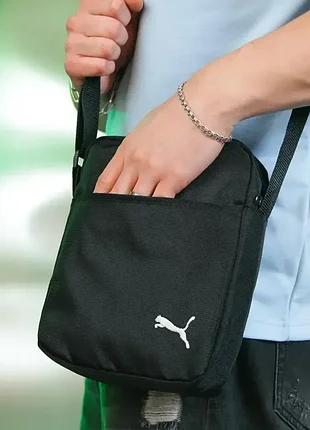 Мужская черная сумка через плечо спорт puma борсетка пума 4