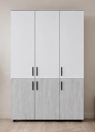 Шафа для одягу doros торн сосна натті/білий 3 дсп (полиці) 135х51.6х200 (drs-012042)