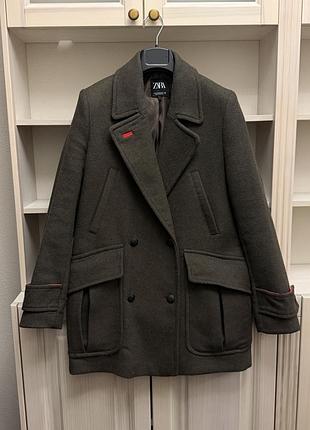 Пальто zara, в стилі мілітарі