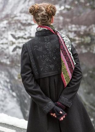 Пальто вышивка шерсть люкс бренд