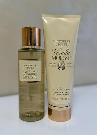 Набір спрей / міст та лосьйон victoria's secret vanilla mousse