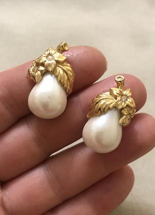 Avon сережки в позолоті з перлинами американський вінтаж