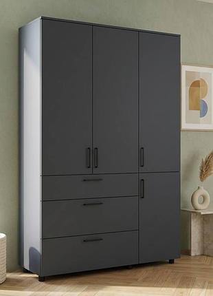 Шафа для одягу doros торн антрацит 3 дсп/3ш (полиці) 135х51.6х200 (drs-012084)