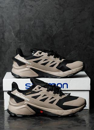 Р.41-46 кросівки salomon supercross 4 gore-tex beige black sl037