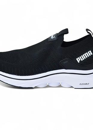 Puma black white мокасини
