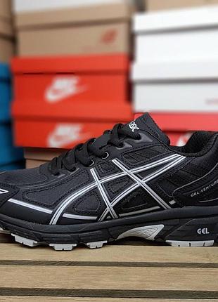 Чоловічі кросівки asics gel venture 6 чорні з сірим