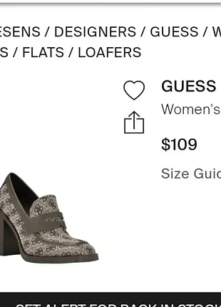 Guess оригінал коричневі лофери на підборах 3