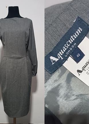 Aquascutum london элегантное шерстяное платье-футляр  (made in italy) 40 (it) / s