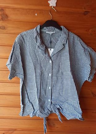 Рубашка в клетку из хлопка р.xl