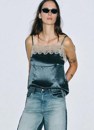 Топ zw collection в стиле белья с кружевом