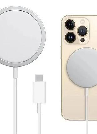 Бездротова зарядка для apple iphone 14/13/12/11/x/8 magsafe charger white