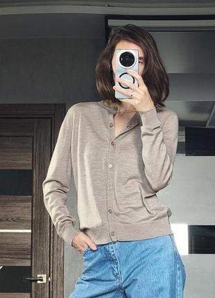 Кардиган m&amp;s extra fine merino wool, бежевий