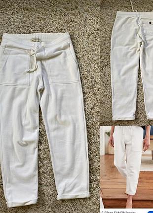 Стилтні білі/молочні вкорочені спортивні штани джогери,pull&bear,p.m