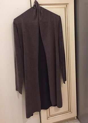 Кардиган коричневый ffc switzerland cashmere wool two tone brown open front cardigan из свежих коллекций