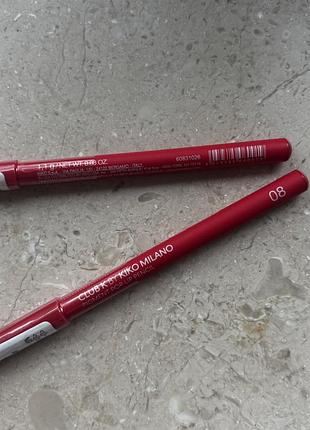 Пігментований олівець для губ club k by kiko milano pigment pop lip pencil, відтінок 08