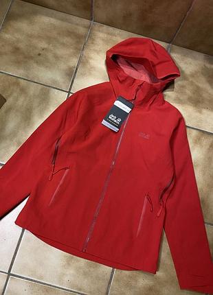 Трекінгова куртка jack wolfskin жіноча флісова s з капішоном оригінал червоні