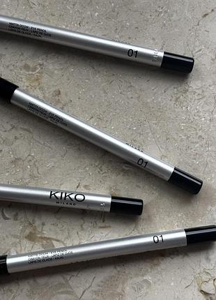 Стійкий олівець-кайал для очей kiko milano everlasting kajal, відтінок 01 (чорний)