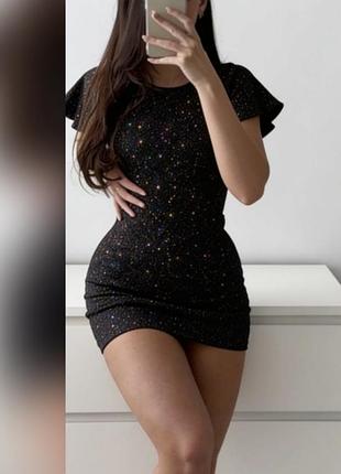 Сияющая с блестками ✨ george 👗 платье туника мини 💫 вечерняя блестящая на вечеринку