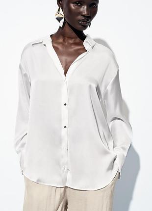 Сатинова сорочка , блуза zara, розмір s