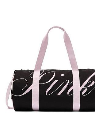 Женская спортивная сумка victoria’s secret pink black weekender duffle
