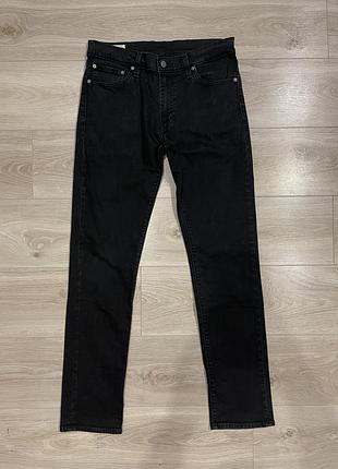Чоловічі чорні джинси levi's premium (levi's 511 slim) — w33 l34