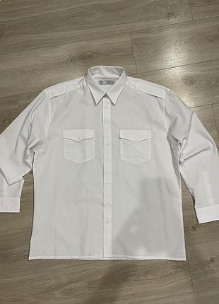Чоловіча біла сорочка c&a у форменному / пілотному стилі (xl–xxl)