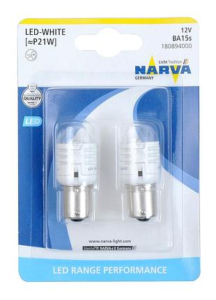 Світлодіод 12v цок.ba15s p21 led narva 180894000 white 2шт.блист