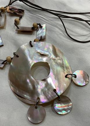 🐚✨ массивное ожерелье-кулон из натурального перламутра (mother of pearl) в стиле boho / ethnic ✨🐚