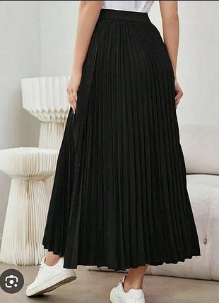 Трендовая юбка юбка миди плиссе черная zara нереальная бомбезная