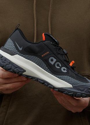 Кроссовки nike acg mountain fly gore-tex black grey orange