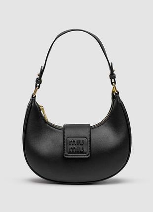 💎 miu miu leather hobo bag black/black