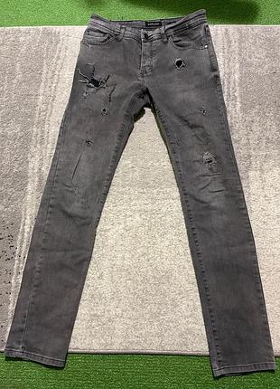 Сірі рвані джинси integral denim slim fit, р. 32